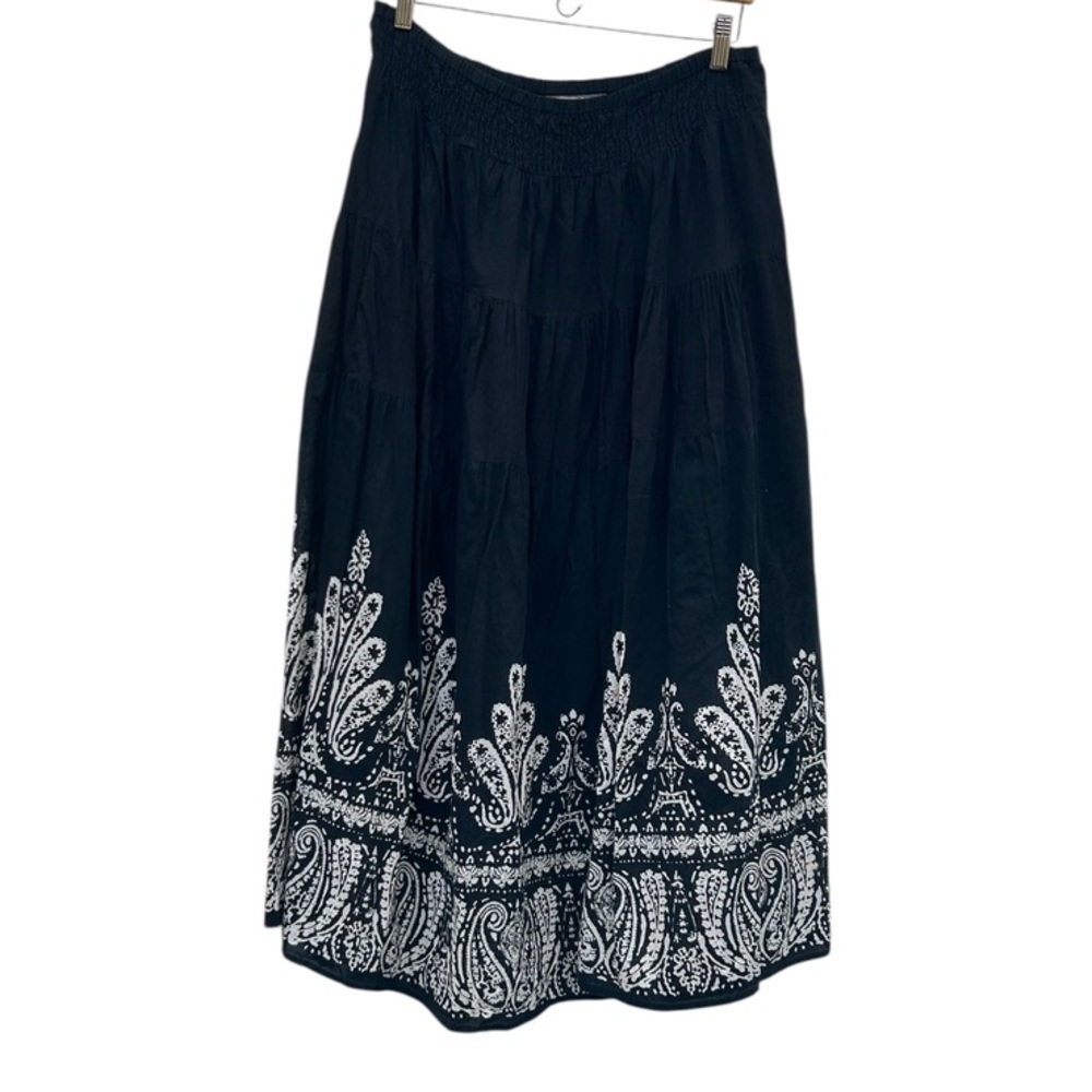 100% cotton boho maxi skirt L